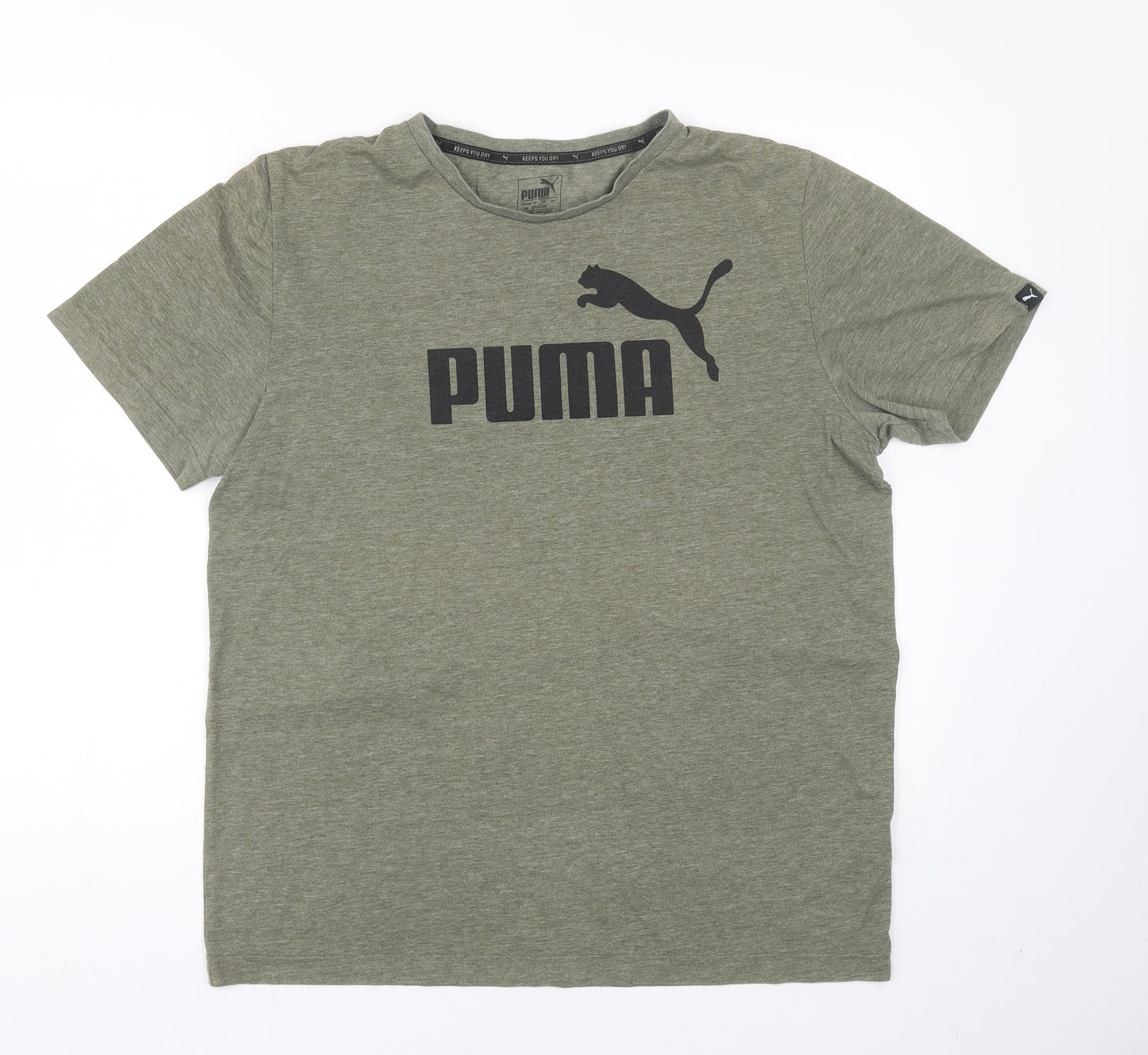 PUMA Mens Green    T-Shirt Size L
