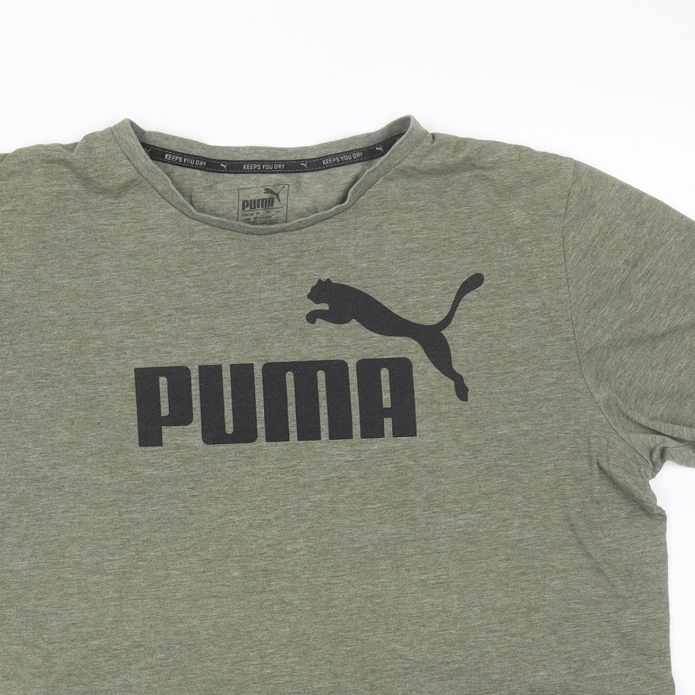 PUMA Mens Green    T-Shirt Size L