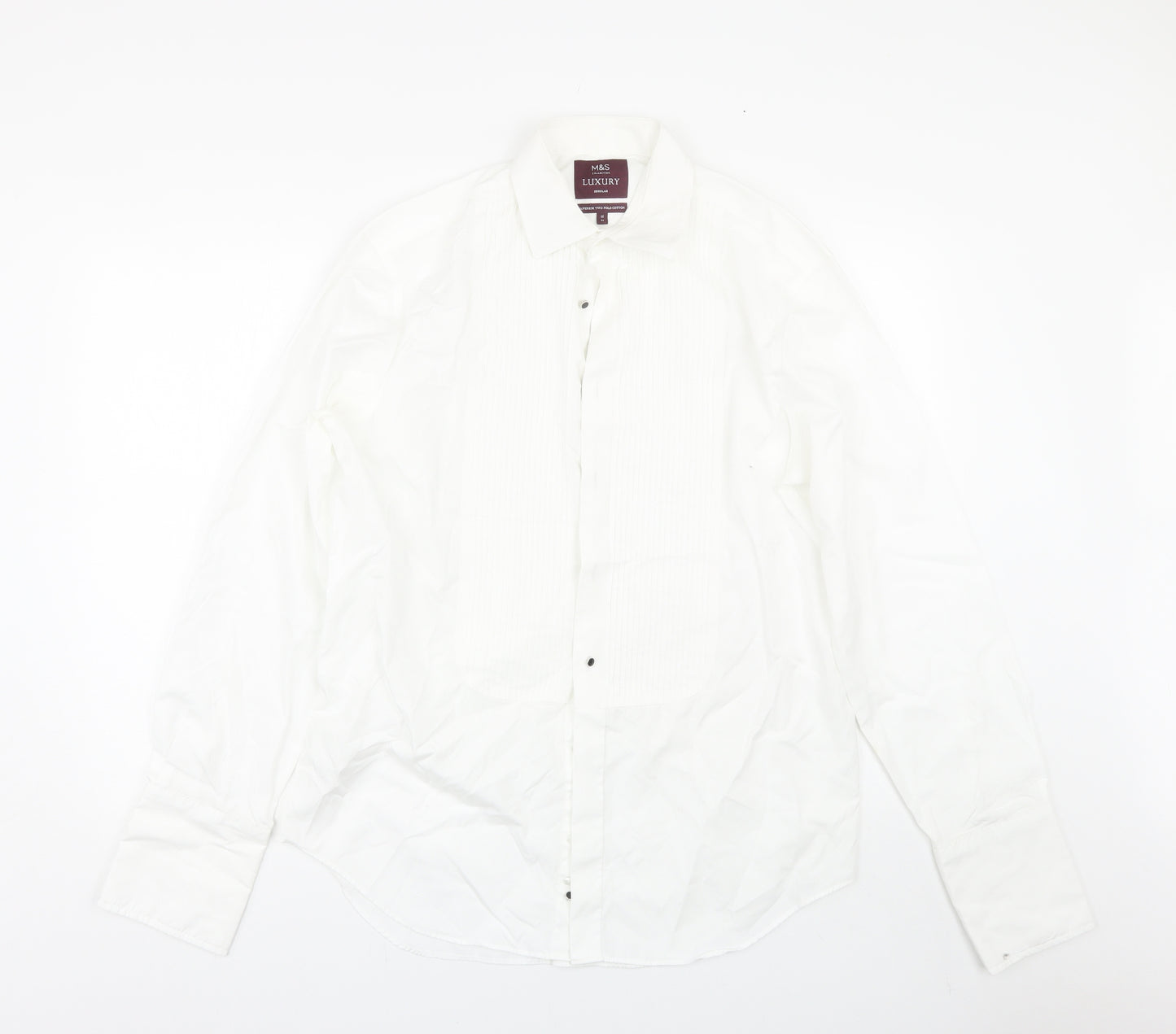 M&S Mens White    Dress Shirt Size 16