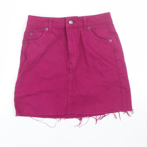 Topshop Womens Purple  Denim Mini Skirt Size 8