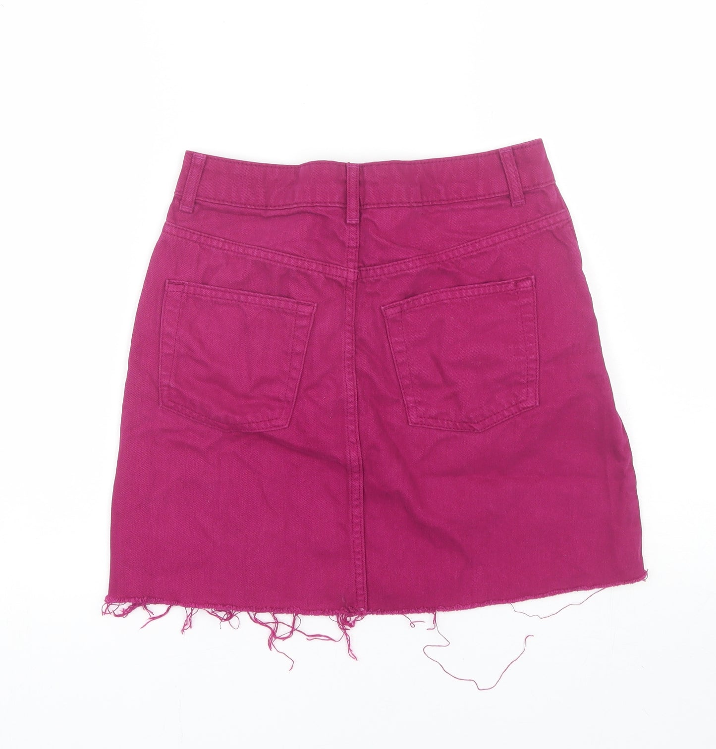 Topshop Womens Purple  Denim Mini Skirt Size 8