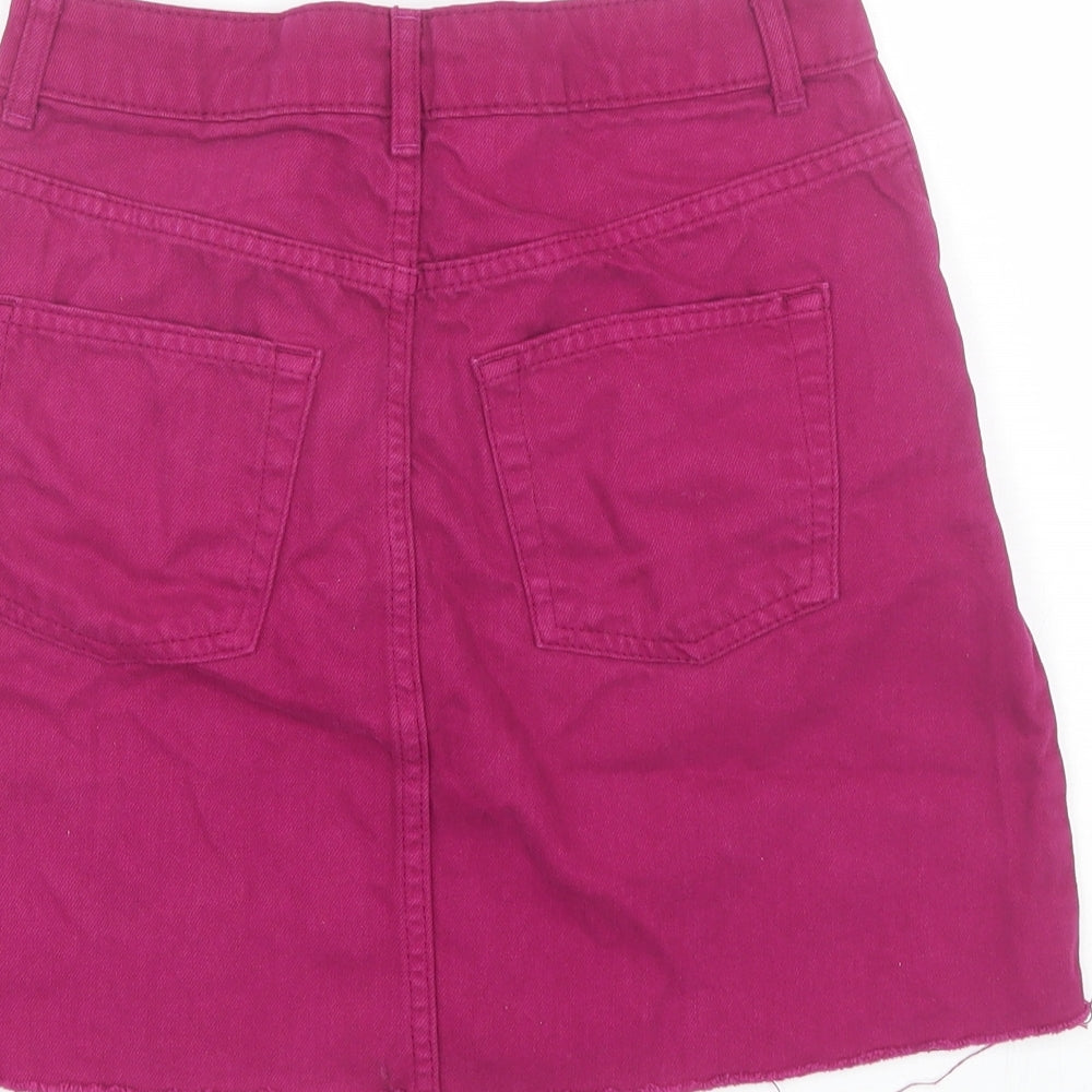 Topshop Womens Purple  Denim Mini Skirt Size 8