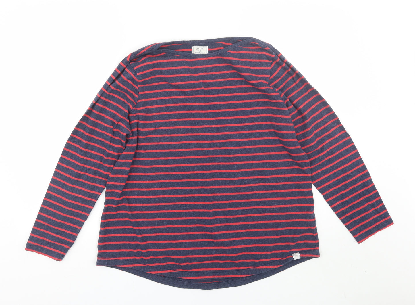 FatFace Womens Blue Striped  Basic T-Shirt Size 16