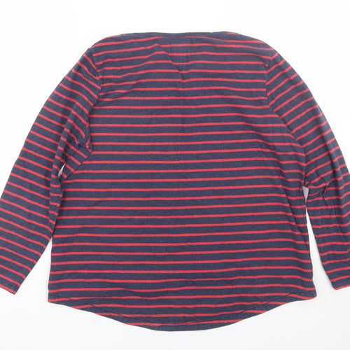 FatFace Womens Blue Striped  Basic T-Shirt Size 16