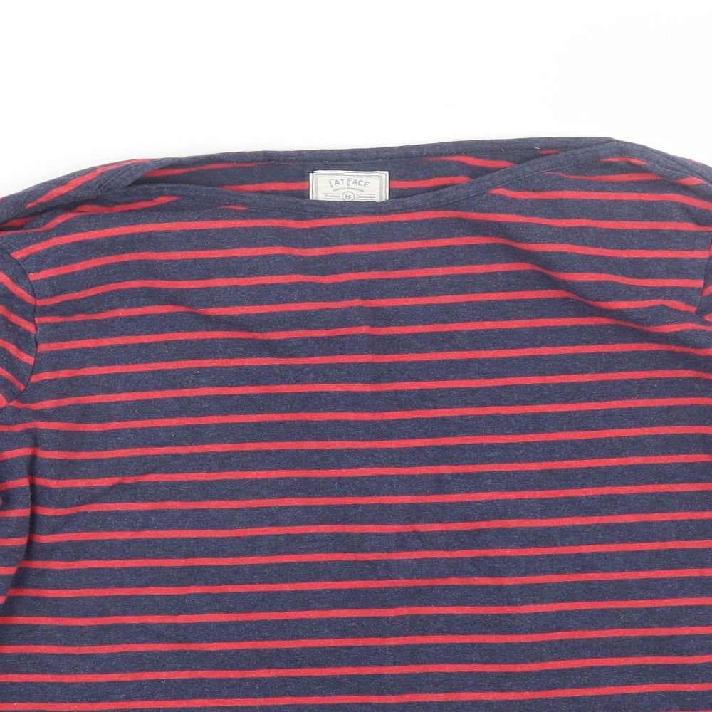 FatFace Womens Blue Striped  Basic T-Shirt Size 16