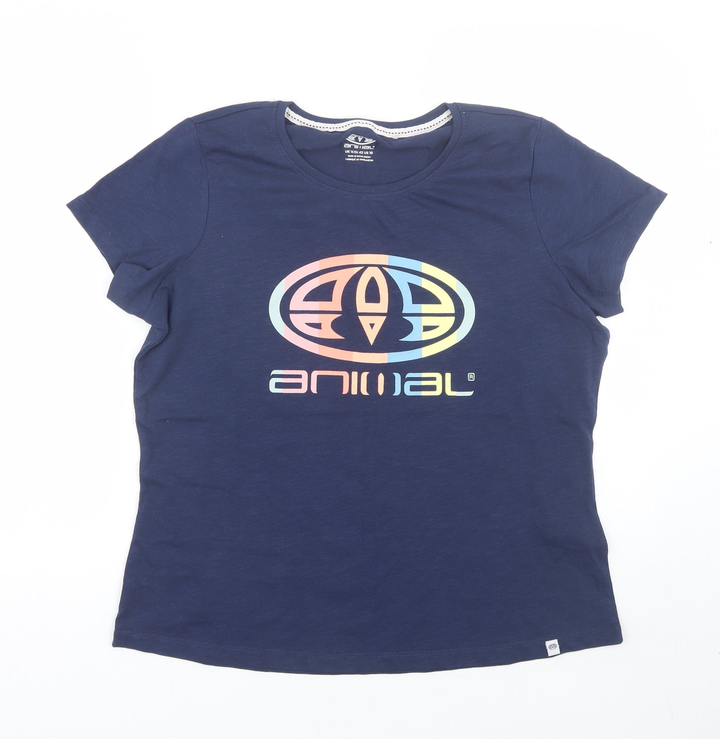 Animal Womens Blue   Basic T-Shirt Size 14