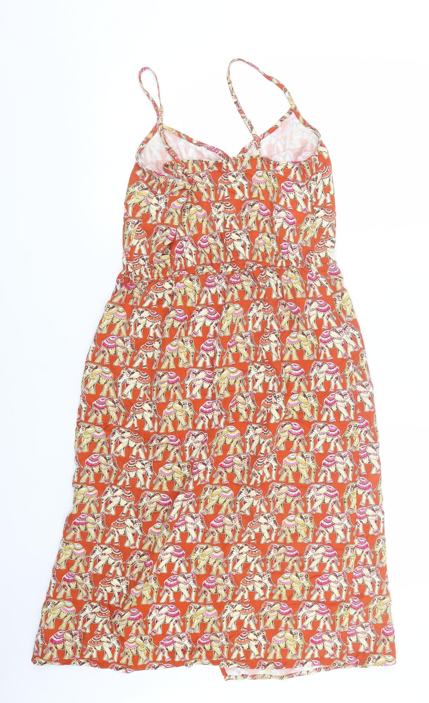 TU Womens Orange Animal Print  Tank Dress  Size 8  - elephants