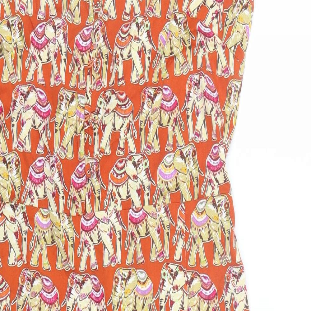 TU Womens Orange Animal Print  Tank Dress  Size 8  - elephants