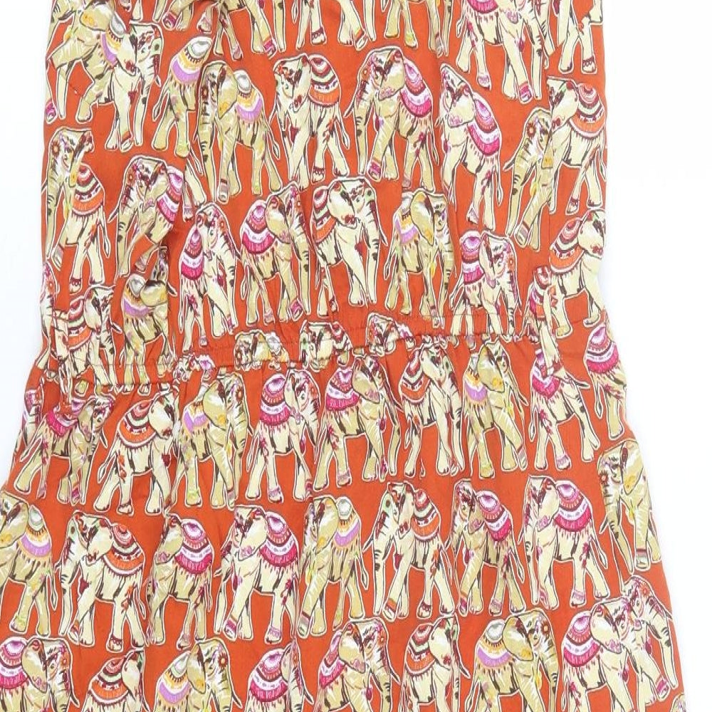 TU Womens Orange Animal Print  Tank Dress  Size 8  - elephants