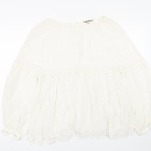 M&S Womens White   Basic Blouse Size 6