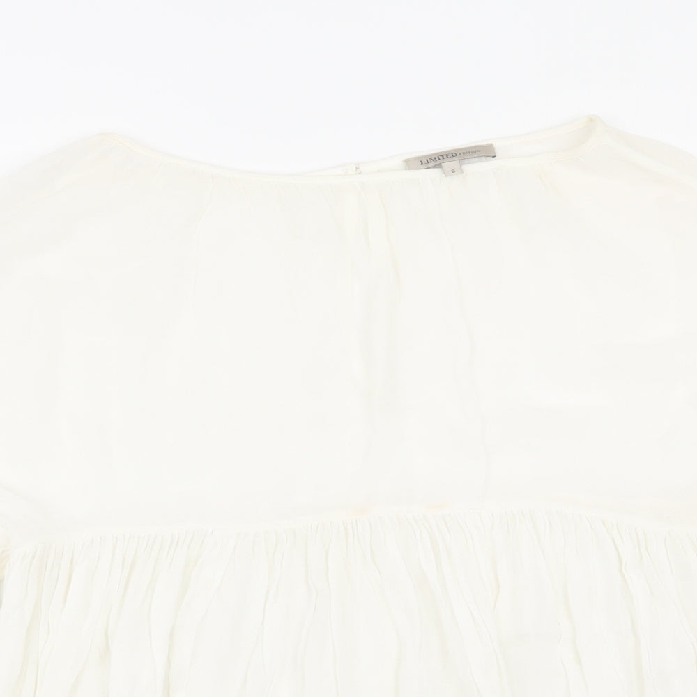 M&S Womens White   Basic Blouse Size 6
