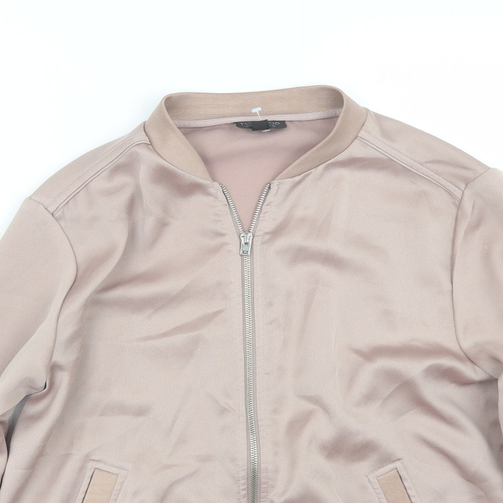 Topshop Womens Pink   Bomber Jacket Coat Size 10