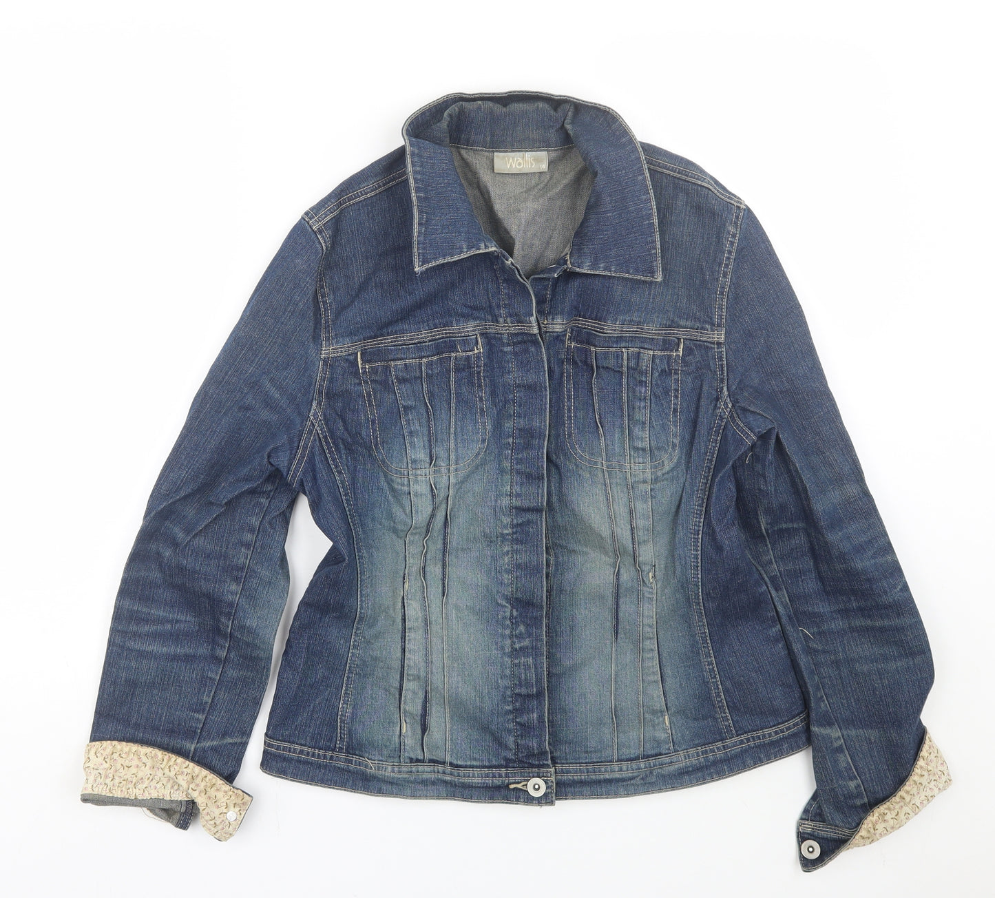Wallis Womens Blue  Denim Jacket Coat Size 14