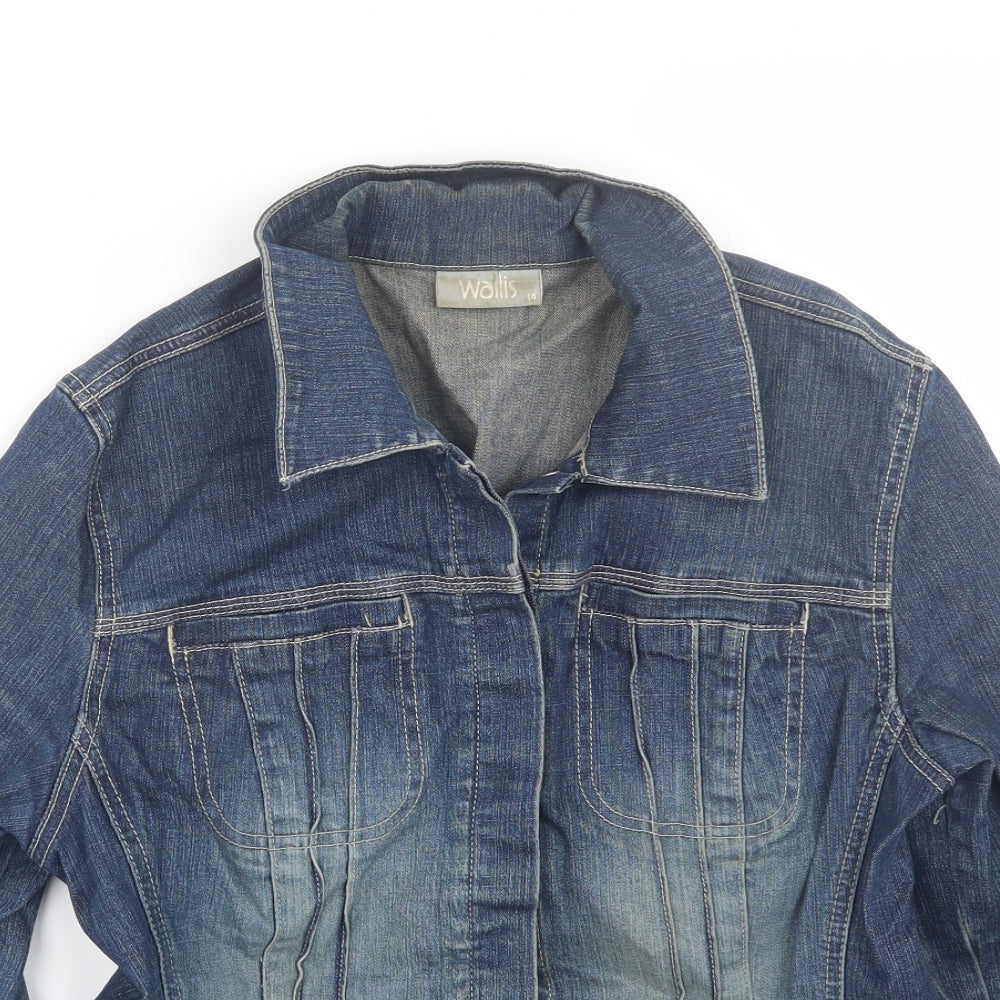 Wallis Womens Blue  Denim Jacket Coat Size 14