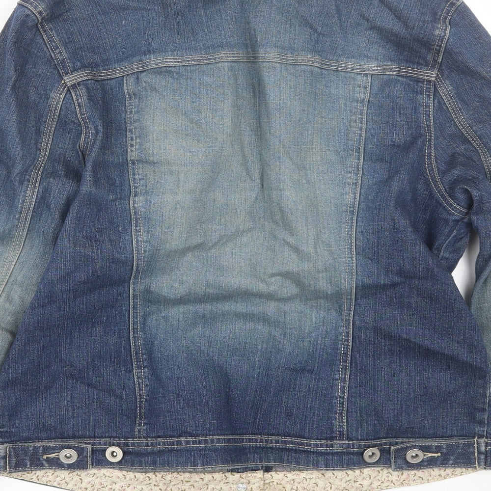 Wallis Womens Blue  Denim Jacket Coat Size 14