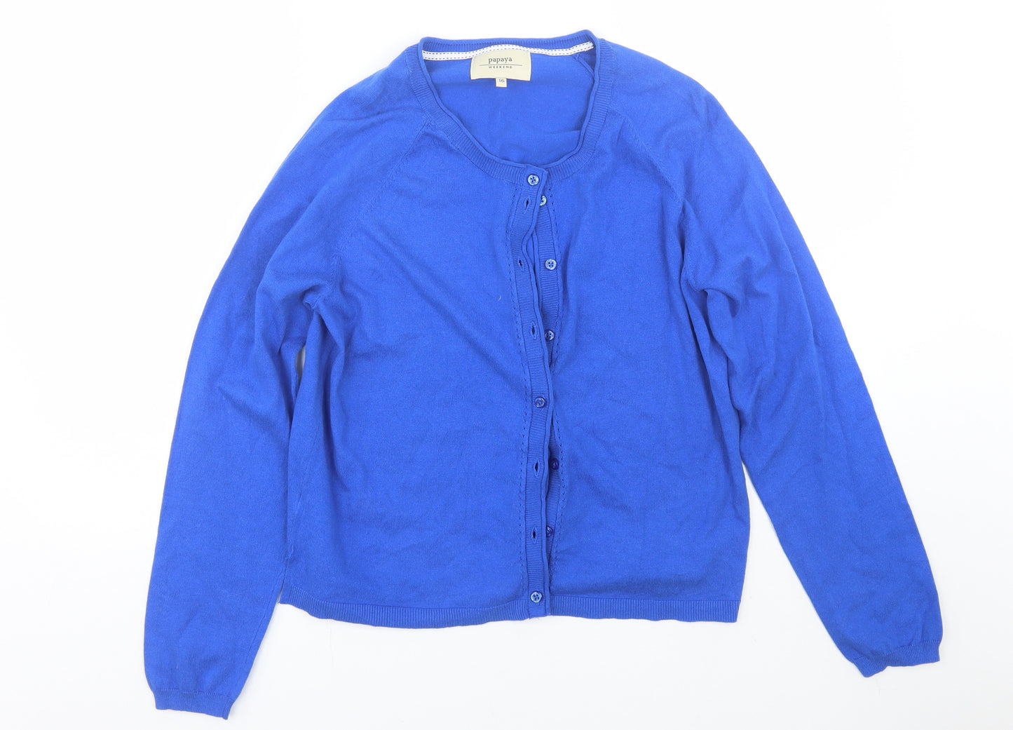 Papaya Womens Blue   Cardigan Jumper Size 16