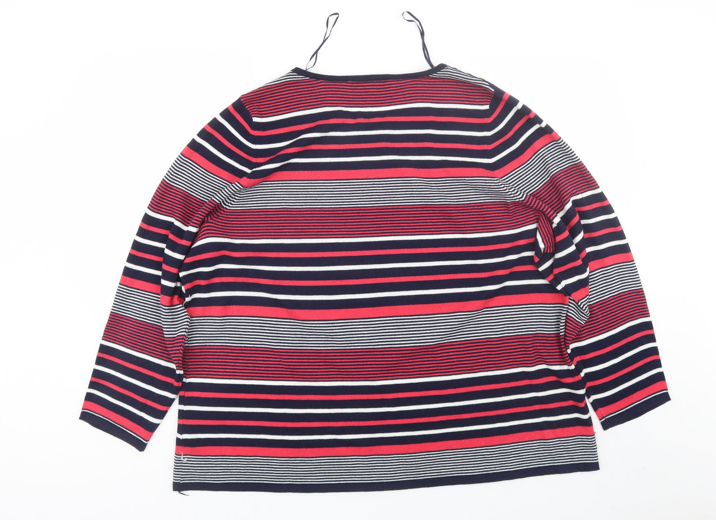 Love knitwear Womens Pink Striped  Basic T-Shirt Size 24