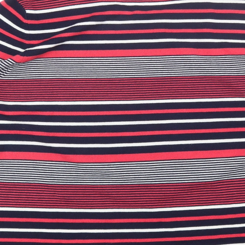 Love knitwear Womens Pink Striped  Basic T-Shirt Size 24