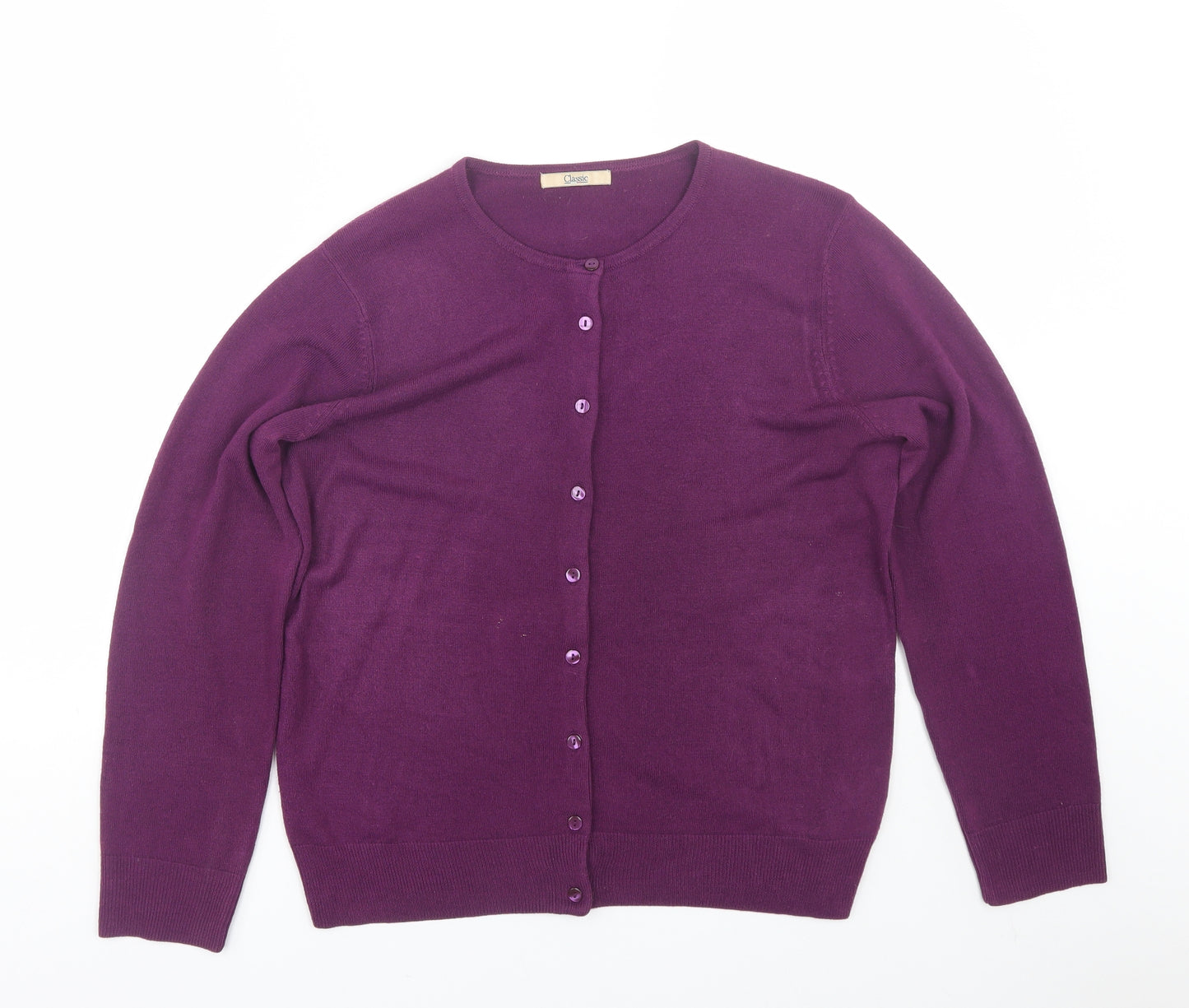 M&S Womens Purple   Cardigan Jumper Size 14