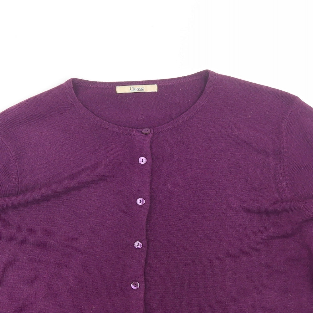 M&S Womens Purple   Cardigan Jumper Size 14
