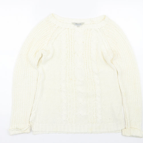 Peacocks Womens White   Pullover Jumper Size 8