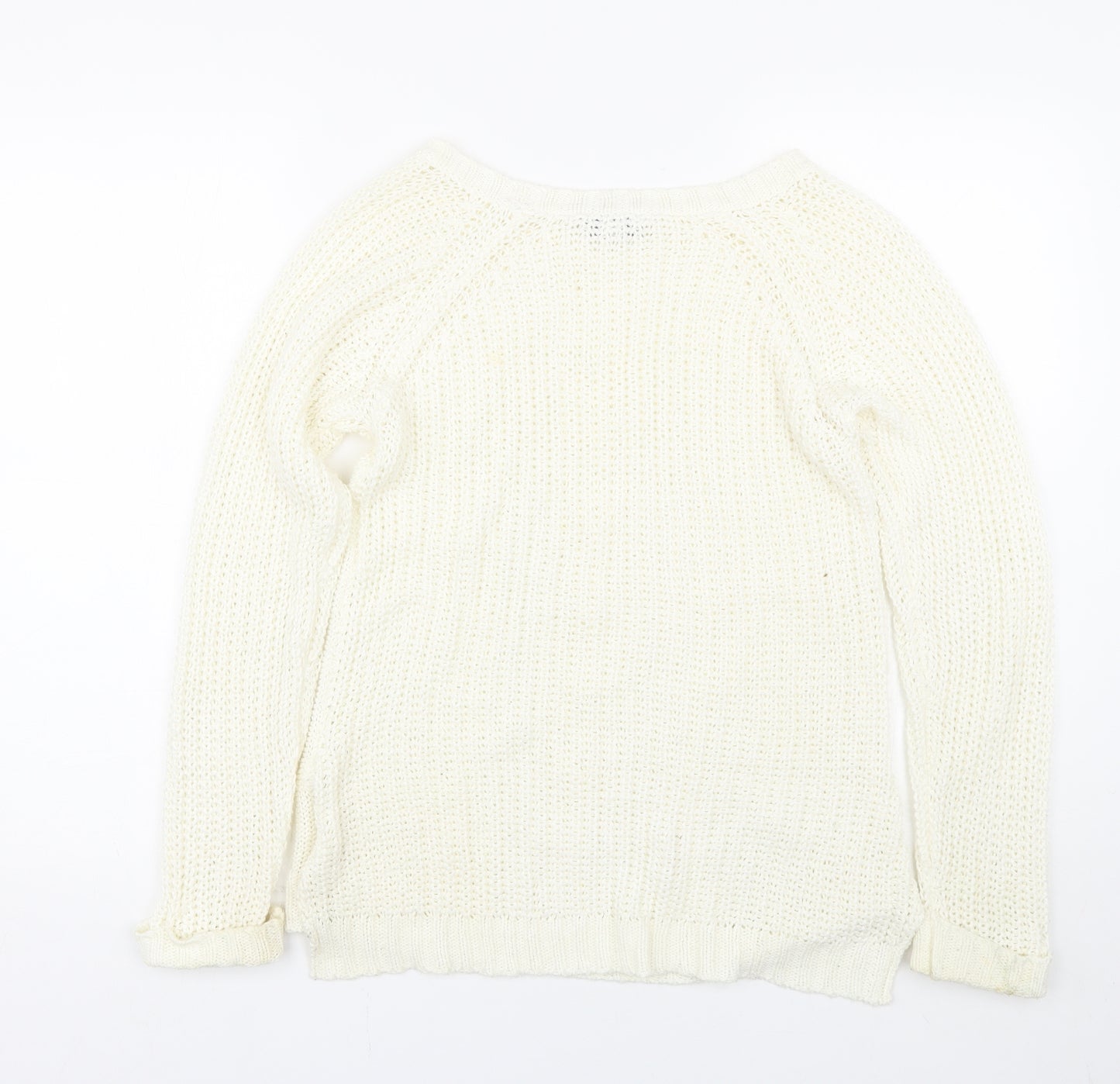 Peacocks Womens White   Pullover Jumper Size 8
