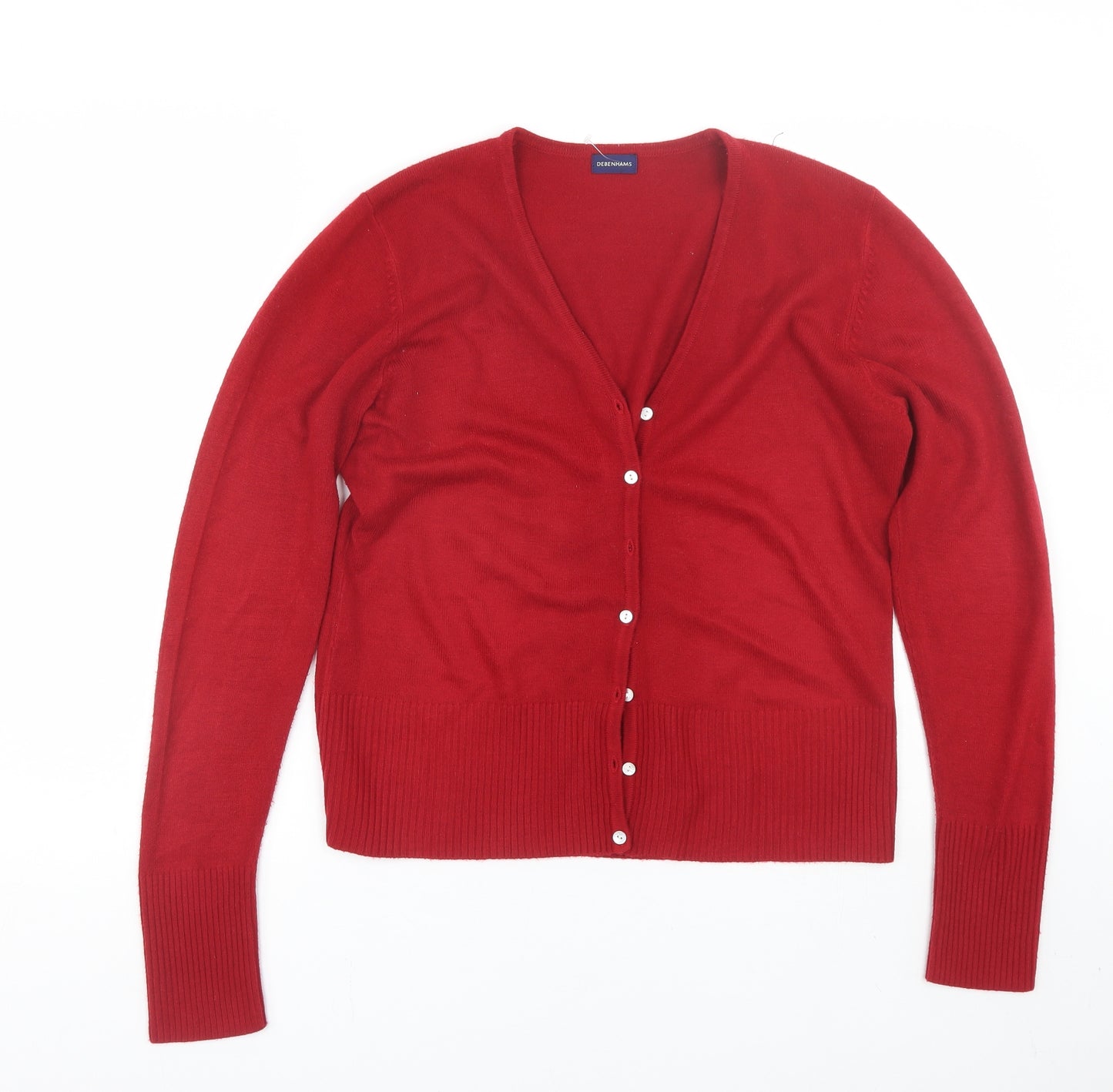 Debenhmas Womens Red   Cardigan Jumper Size 16