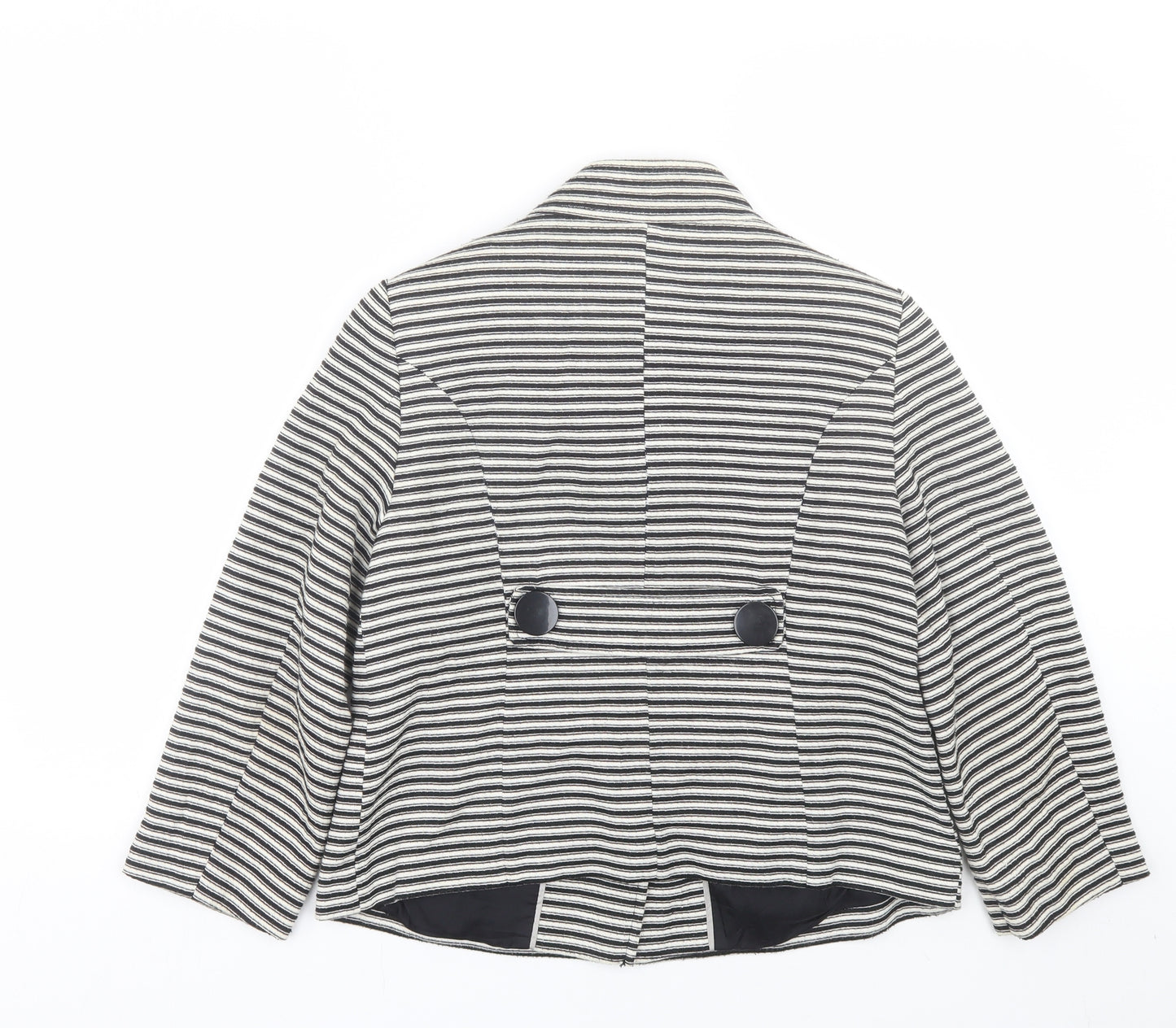 Principles Womens White Striped  Jacket Coat Size 12