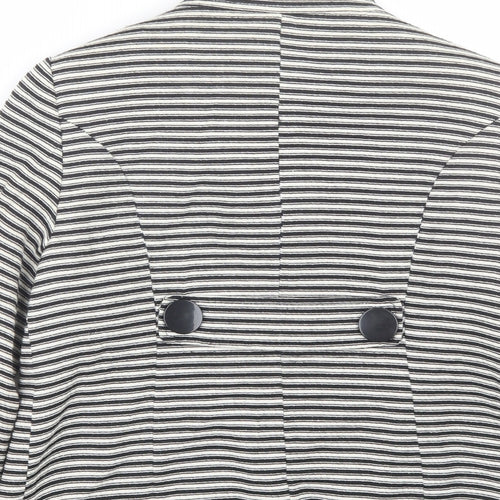 Principles Womens White Striped  Jacket Coat Size 12