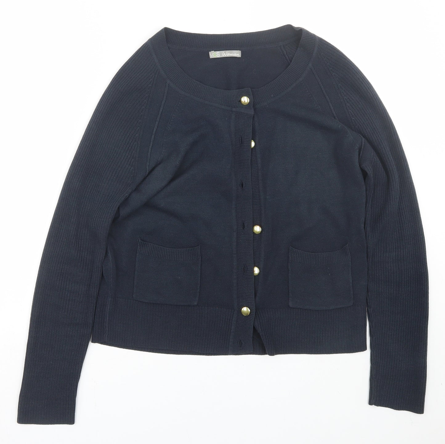 M&S Womens Blue   Cardigan Jumper Size 16