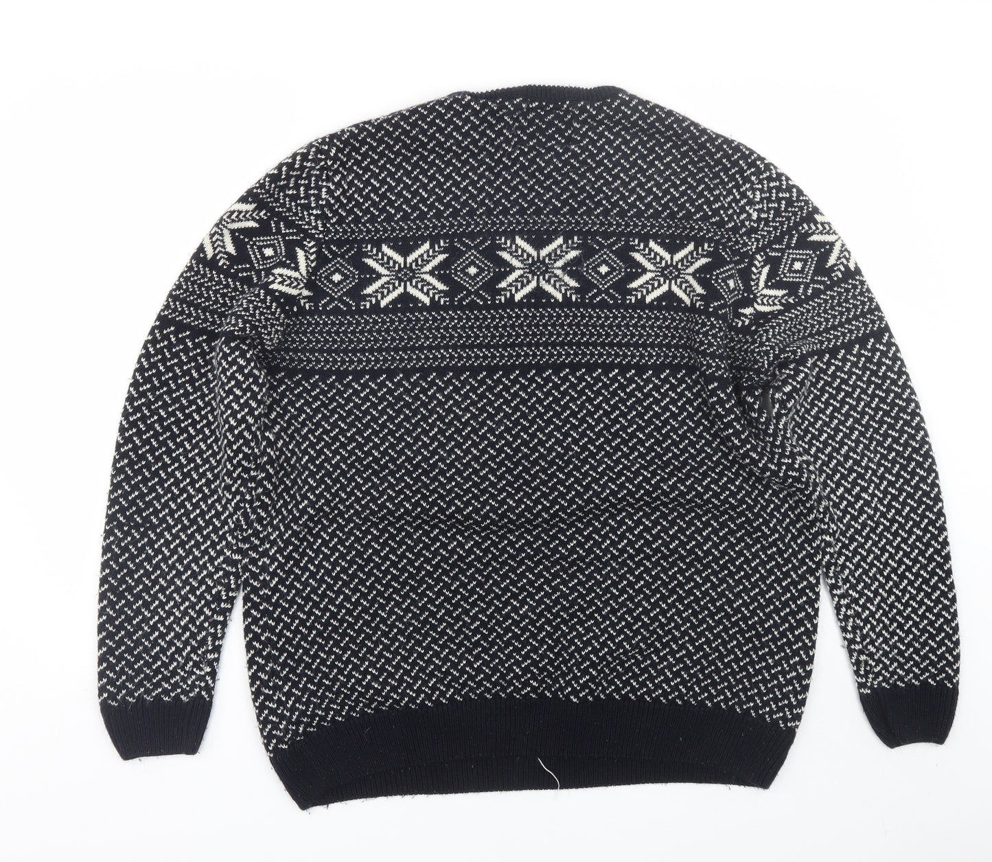 Preworn Mens Blue Fair Isle  Pullover Jumper Size XL