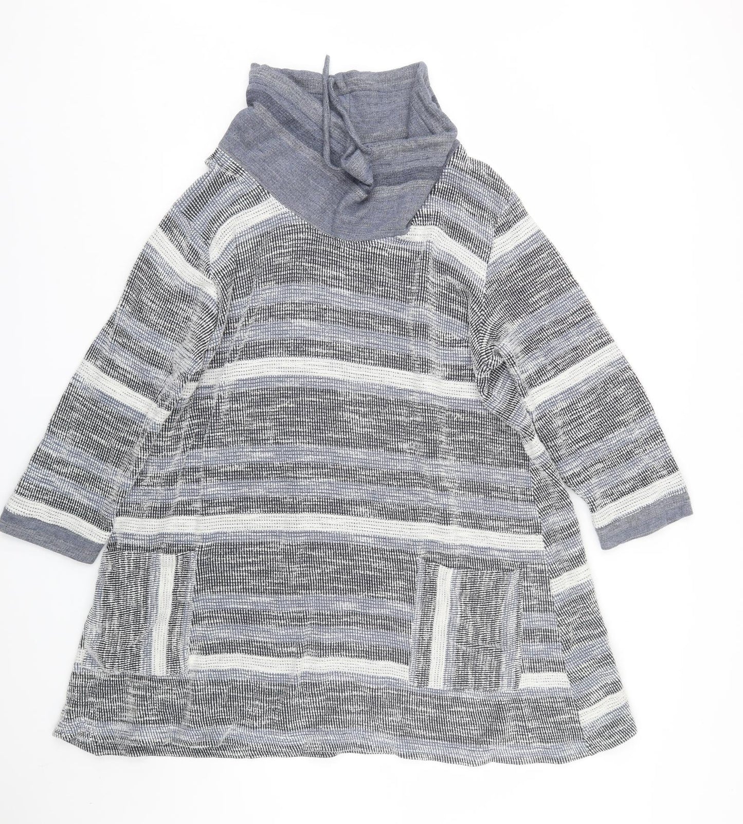 Adini Womens Grey Striped  Pullover Sweatshirt Size L
