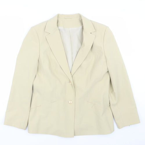 Preworn Womens Beige   Jacket Suit Size 14
