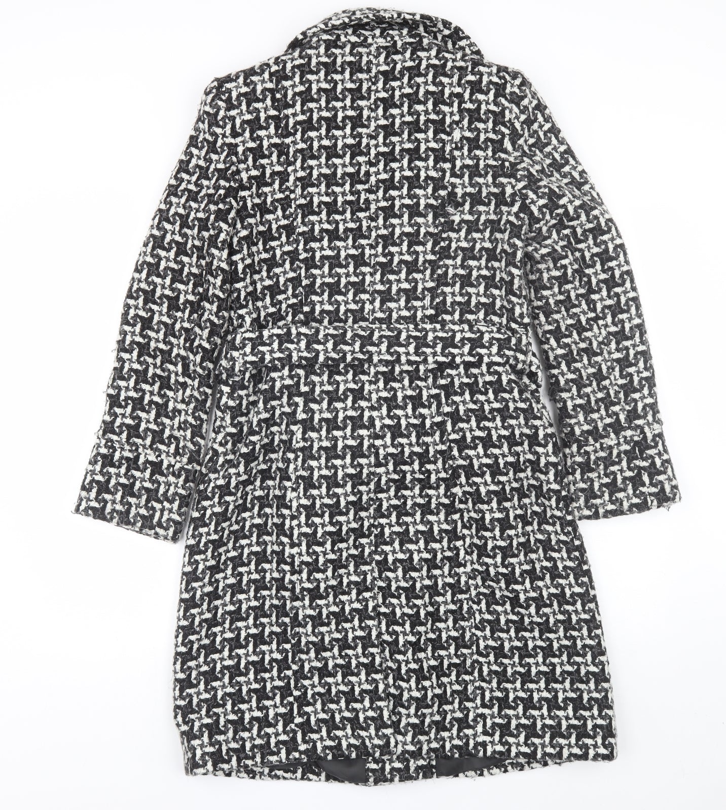 Debenhams Womens Black Geometric  Trench Coat Coat Size 10