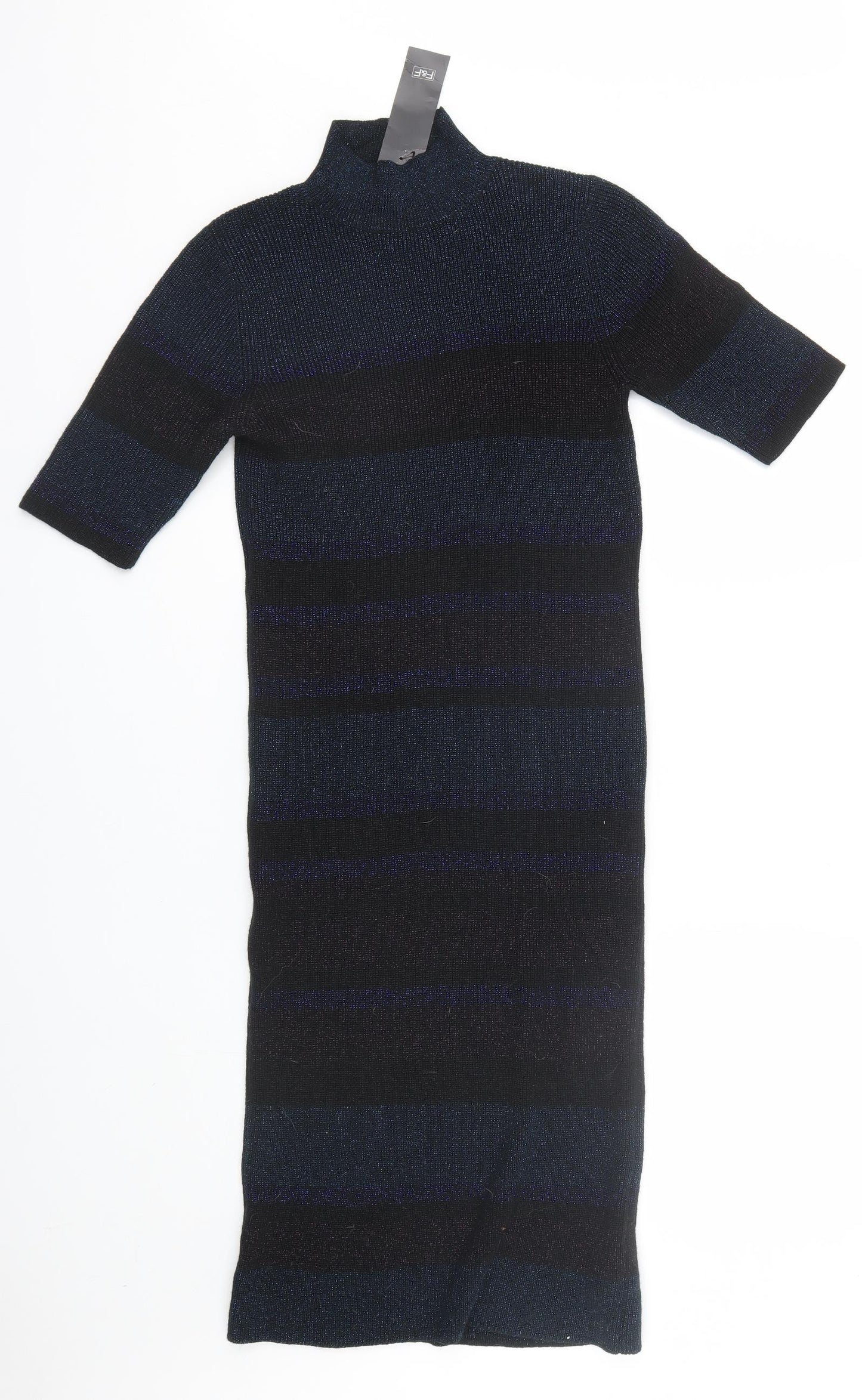 F&F Womens Black Striped  T-Shirt Dress  Size 16