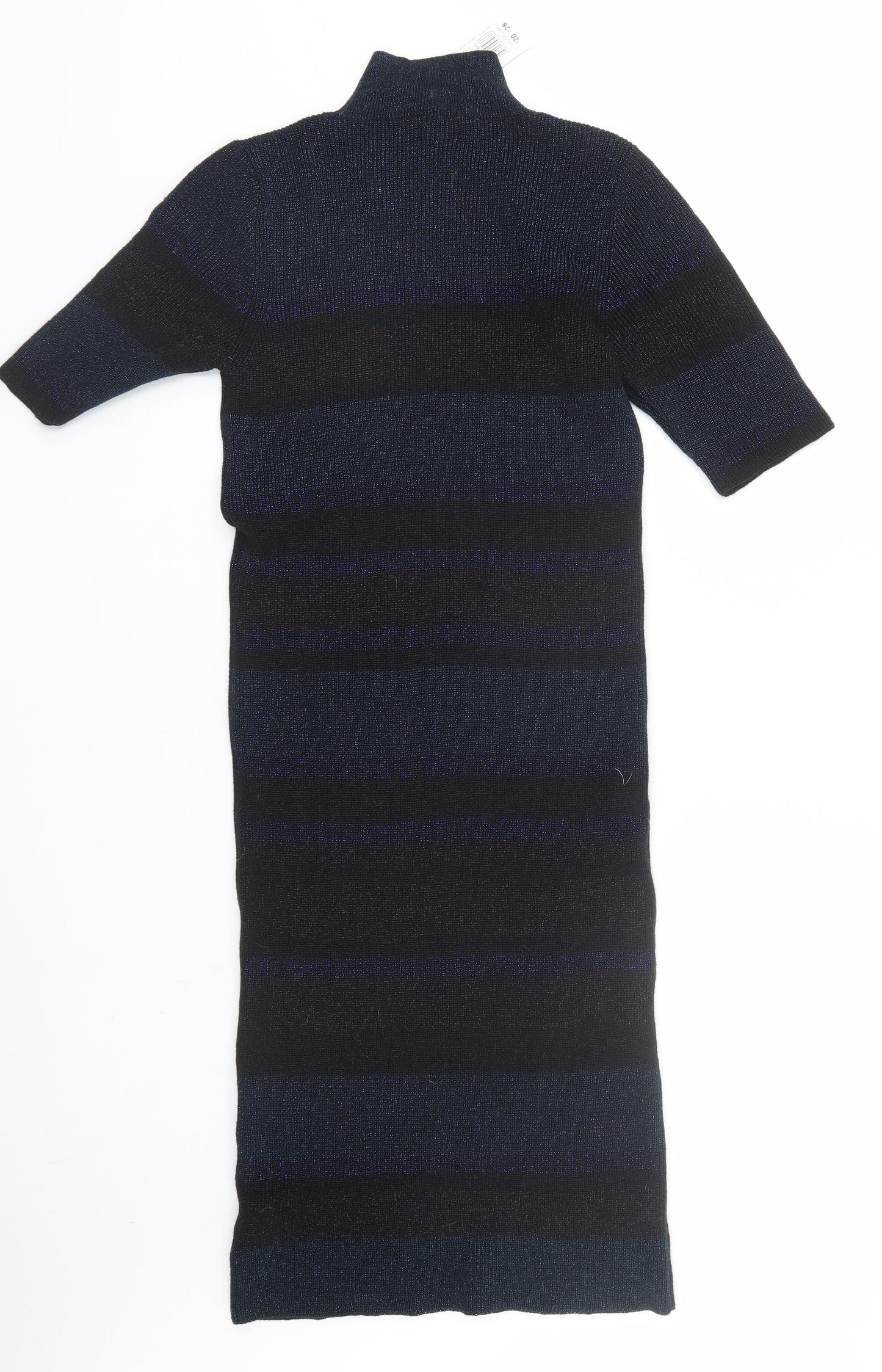 F&F Womens Black Striped  T-Shirt Dress  Size 16
