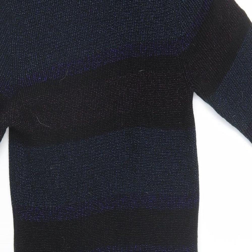 F&F Womens Black Striped  T-Shirt Dress  Size 16