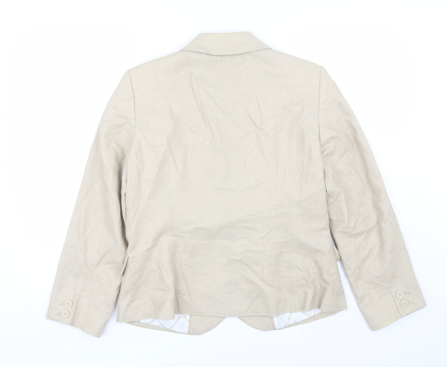 M&S Womens Beige   Jacket Suit Size 14