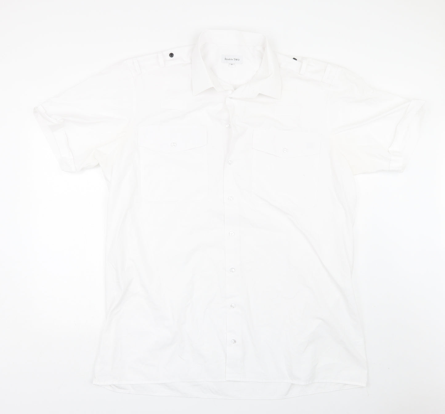 Double TWO Mens White    Dress Shirt Size 18