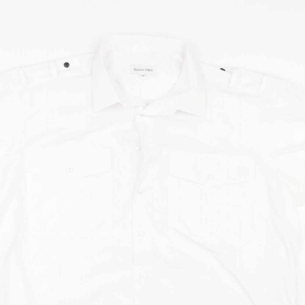 Double TWO Mens White    Dress Shirt Size 18