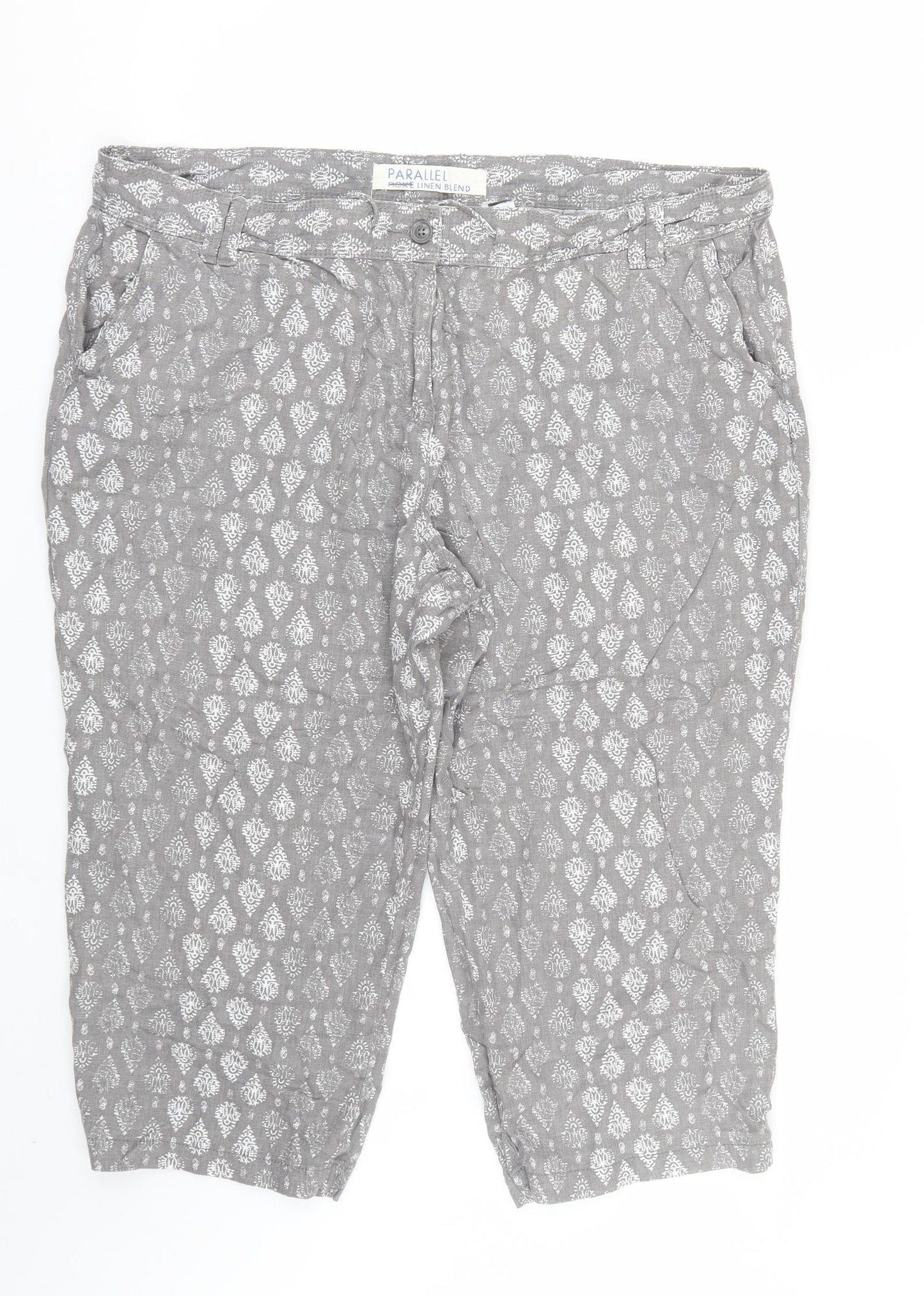 NEXT Womens Grey Floral  Chino Shorts Size 24