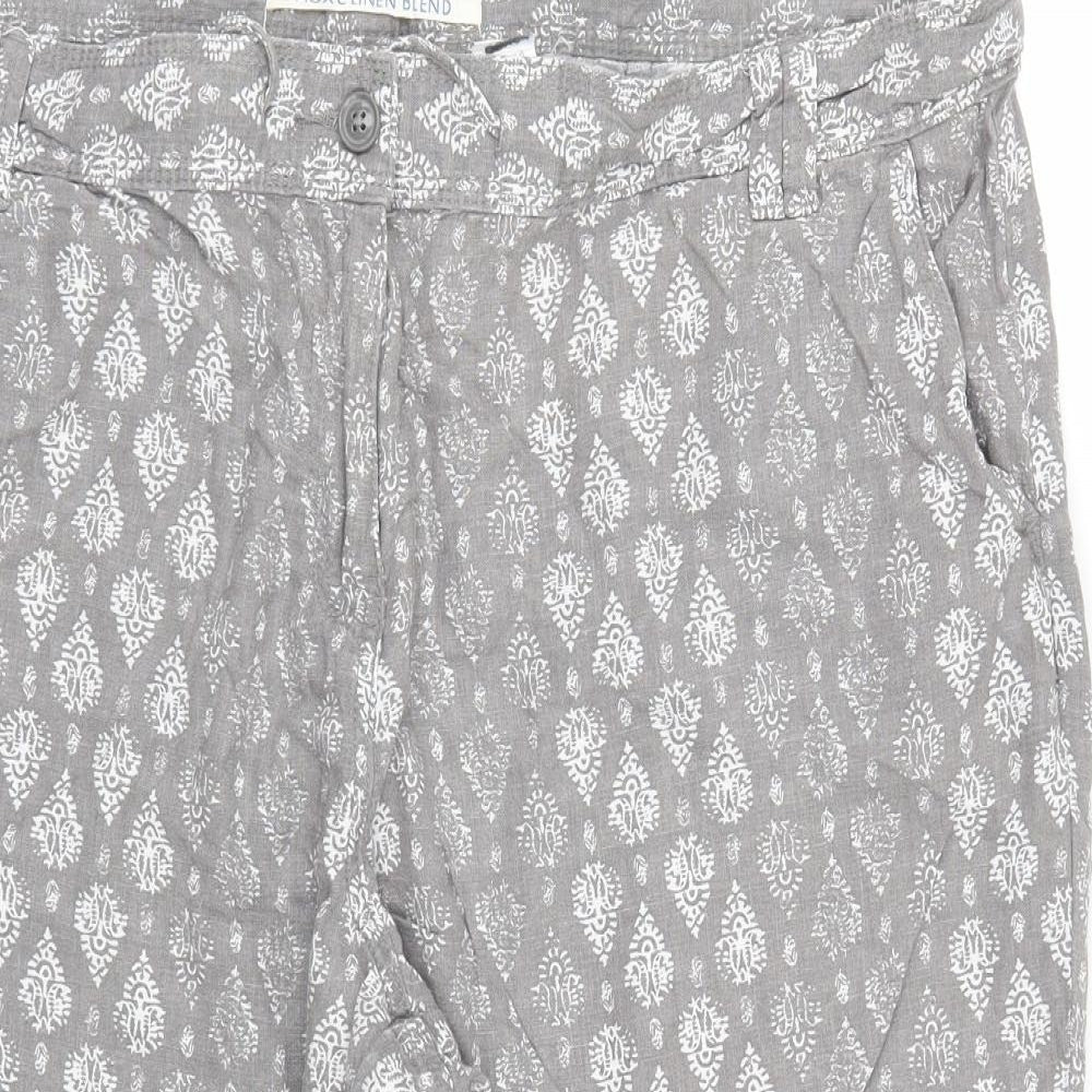 NEXT Womens Grey Floral  Chino Shorts Size 24
