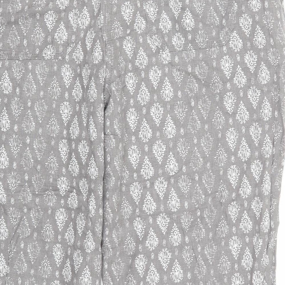 NEXT Womens Grey Floral  Chino Shorts Size 24