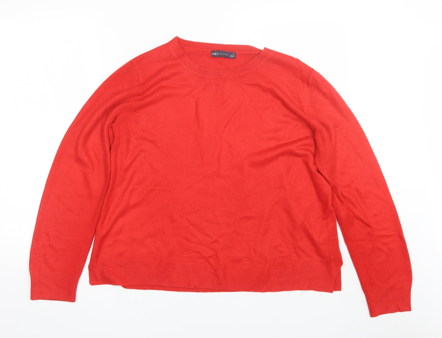 M&S Womens Red   Pullover Jumper Size 16