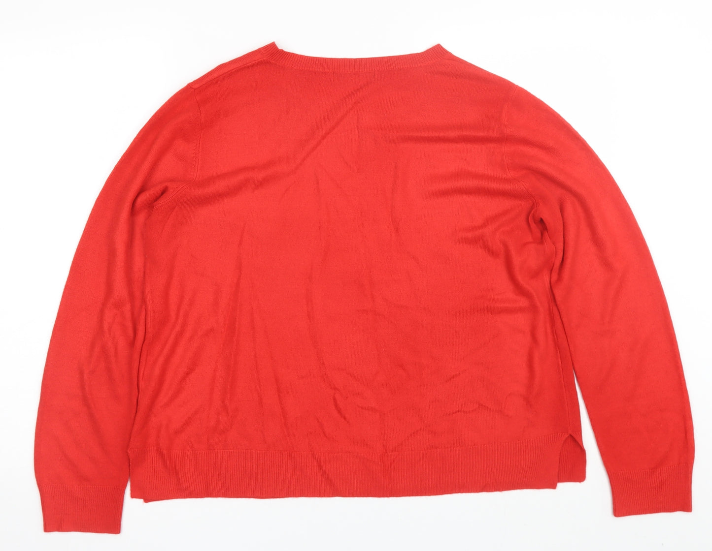 M&S Womens Red   Pullover Jumper Size 16