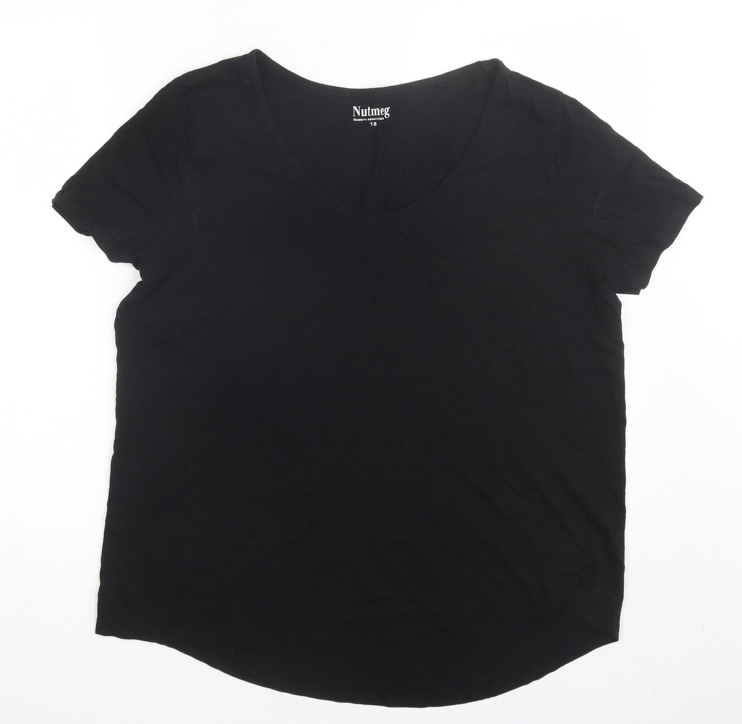 Nutmeg Womens Black   Basic T-Shirt Size 18