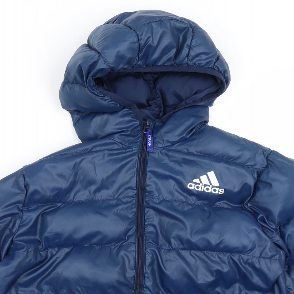 adidas Boys Blue   Parka Coat Size 11-12 Years