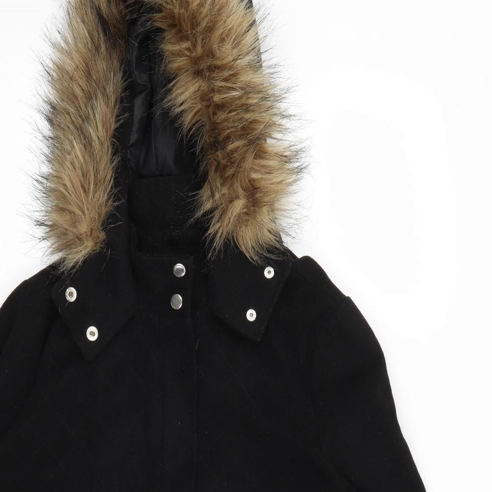 New Look Womens Black   Overcoat Coat Size 14