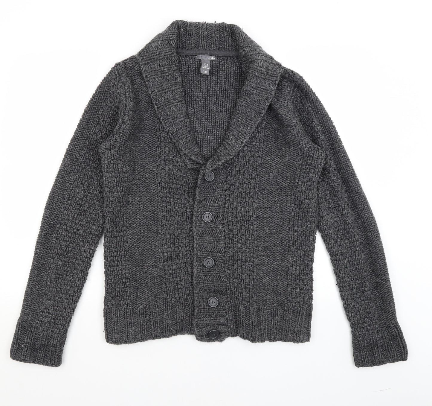 H&M Mens Grey   Cardigan Jumper Size M