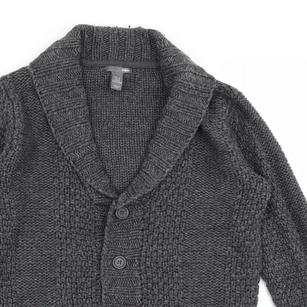 H&M Mens Grey   Cardigan Jumper Size M